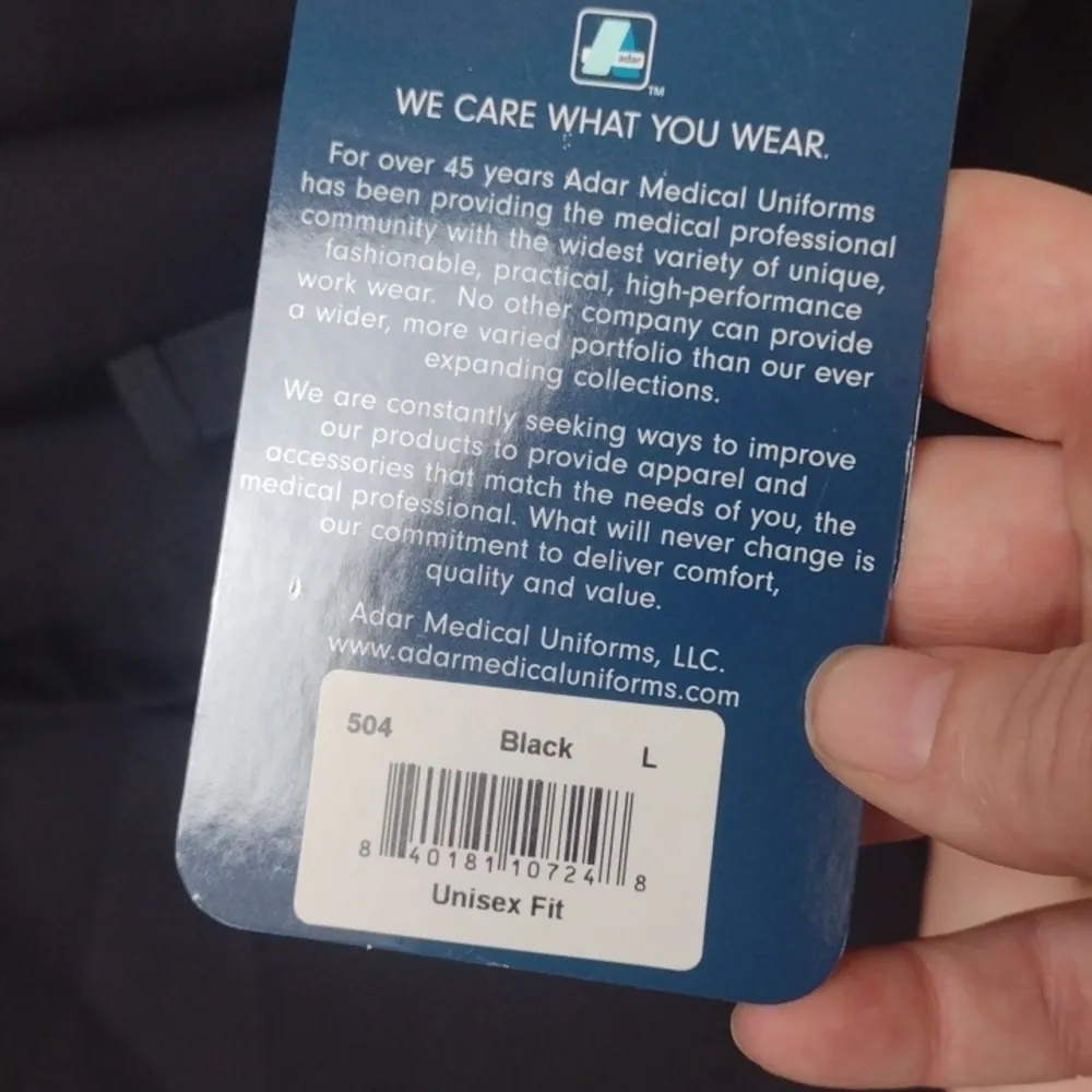 Adar black unisex scrub pants size large - Image 3