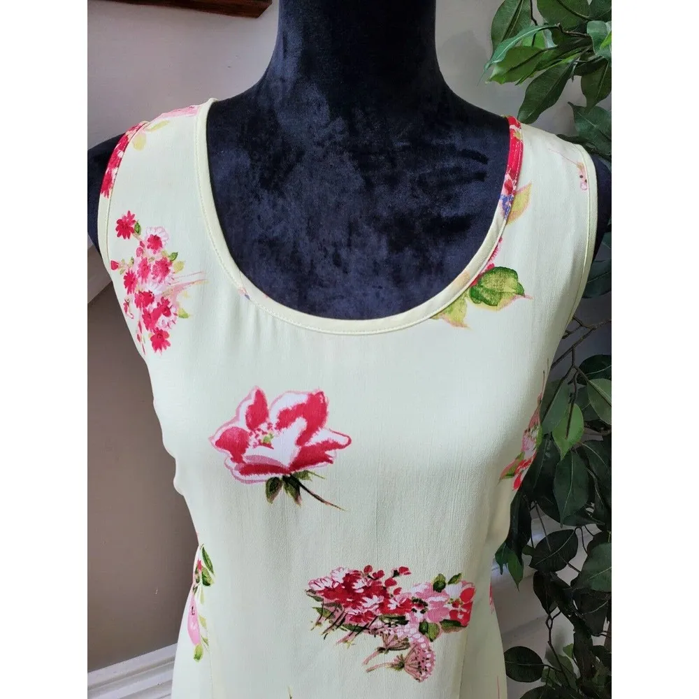 Vintage Karen Kane Floral Polyester Sleeveless Scoop Neck Long Maxi Dress 14 - Image 5