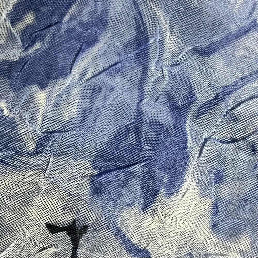 K Petite Blue Floral 90 Vintage Y2k Retro Maxi Crinkle Dress Fairy Cottegecore Size 12P - Image 8