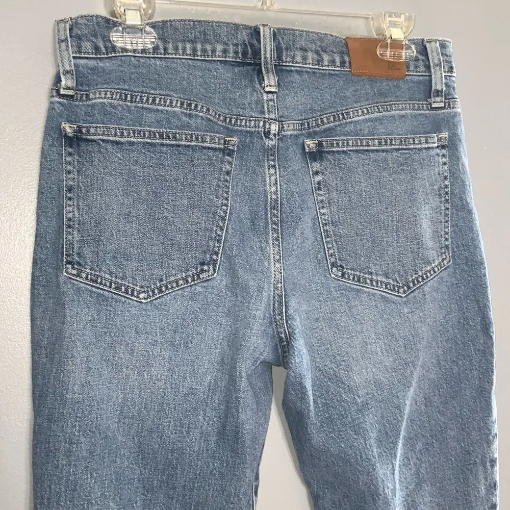 J Crew Slim Boyfriend Ripped Distressed Ankle Jeans In Tinted Indigo Wash 28 - Image 9