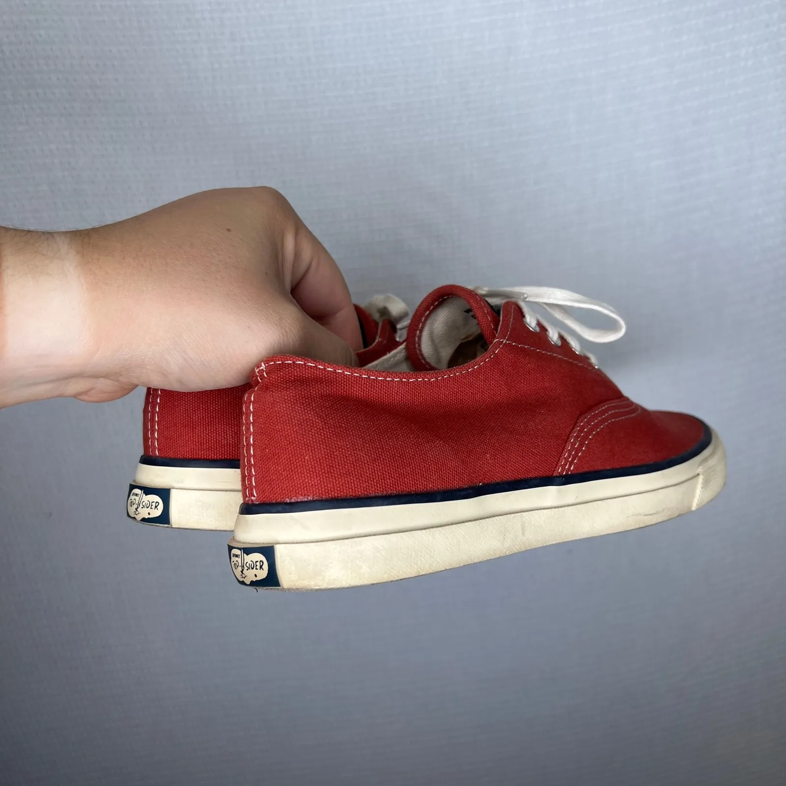 Sperry Top Sider Women's Red‎ Canvas Sneakers Casual Shoes Size 8M - Image 3