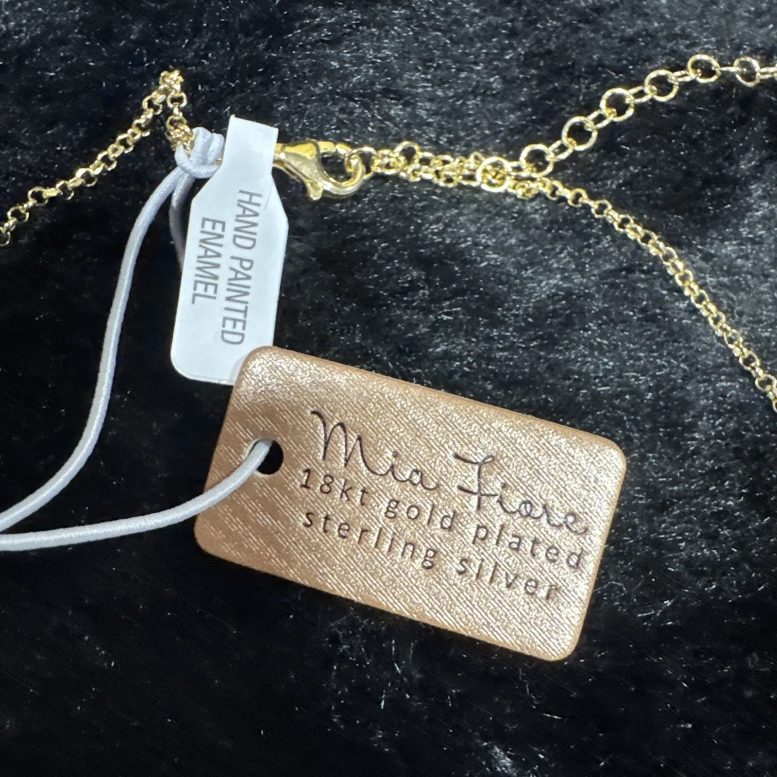 Mia Fiore Ladybug Necklace 18 kt. Gold Plated Sterling Silver 925 16"+2" Italy - Image 6