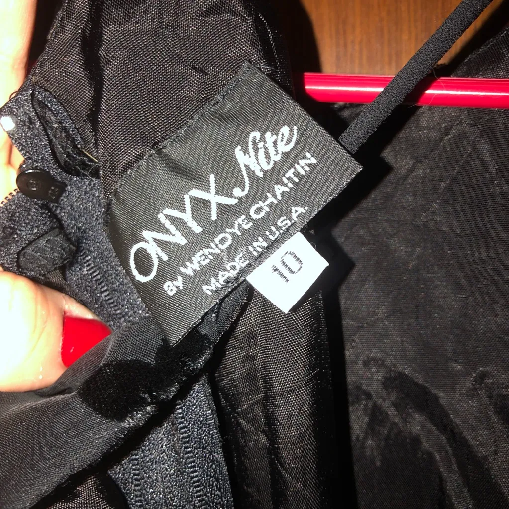 Vintage Onyx Nite By Wendye Chaitlin Formal Chic Jumpsuit Size 10 Black - Image 5