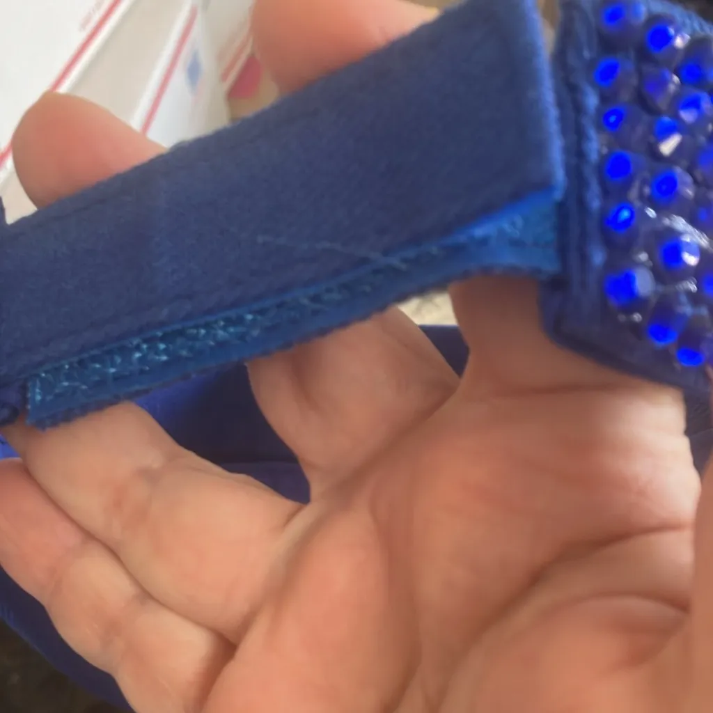 FINAL MARKDOWN Royal Blue Rhinestone Crescent Sun visor - Image 2
