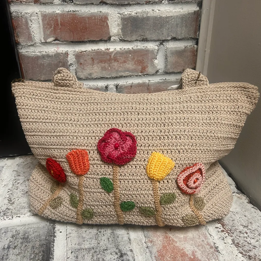 The Sak Crafted Classics Crochet Carryall Tote with floral embroidery - Image 2