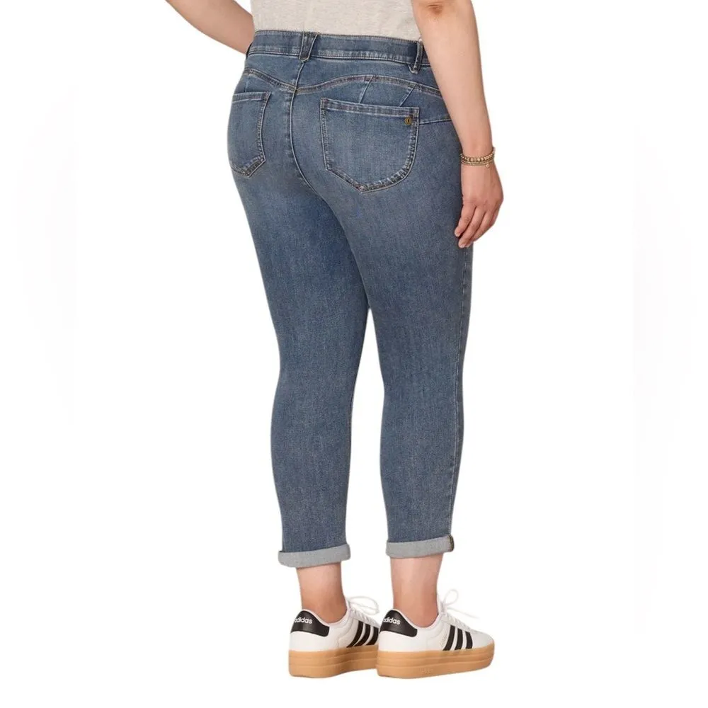 Democracy Ab solution Mid Rise Distress Detail Ankle Skimmer Jeans Womens 16W - Image 2