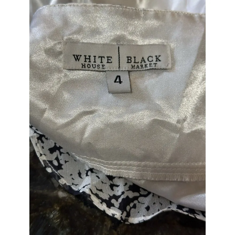 White House Black Market Ruffle Midi Silk  Dress High Low 4 Runs Small Whimsical - Image 5