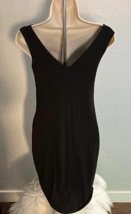 Carly Jean Los Angeles Black Holly Tie Front Midi Dress - Image 3