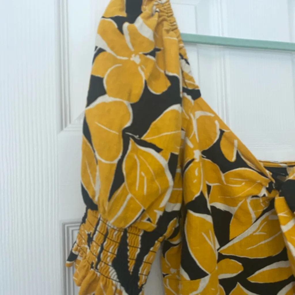 Who What Wear Women Large Floral Puff Mini Dress Romantic Resort - Image 4