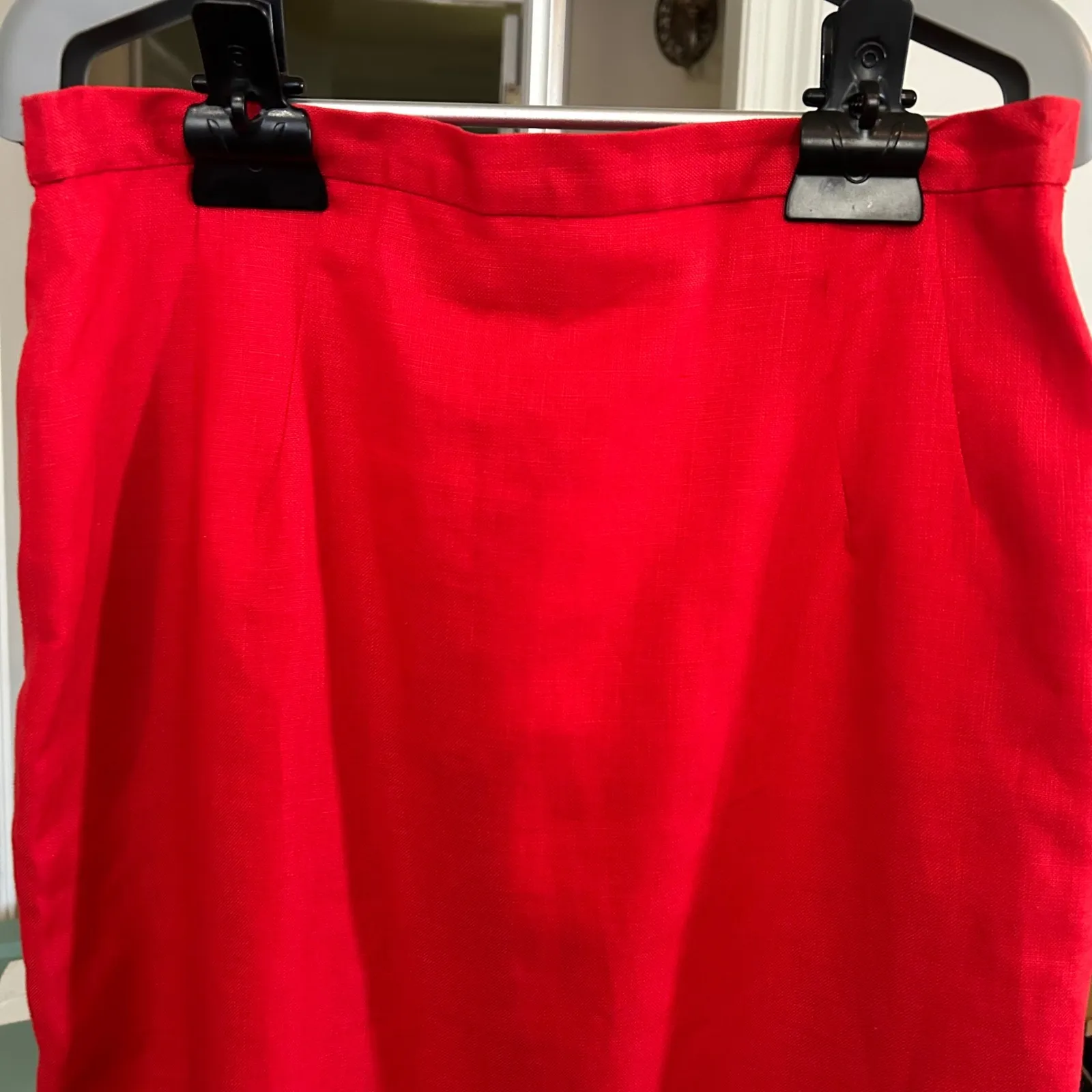 Donna Morgan Blazer Skirt Set Red Bow Trim Short Sleeve Suit Size 10 - Image 7