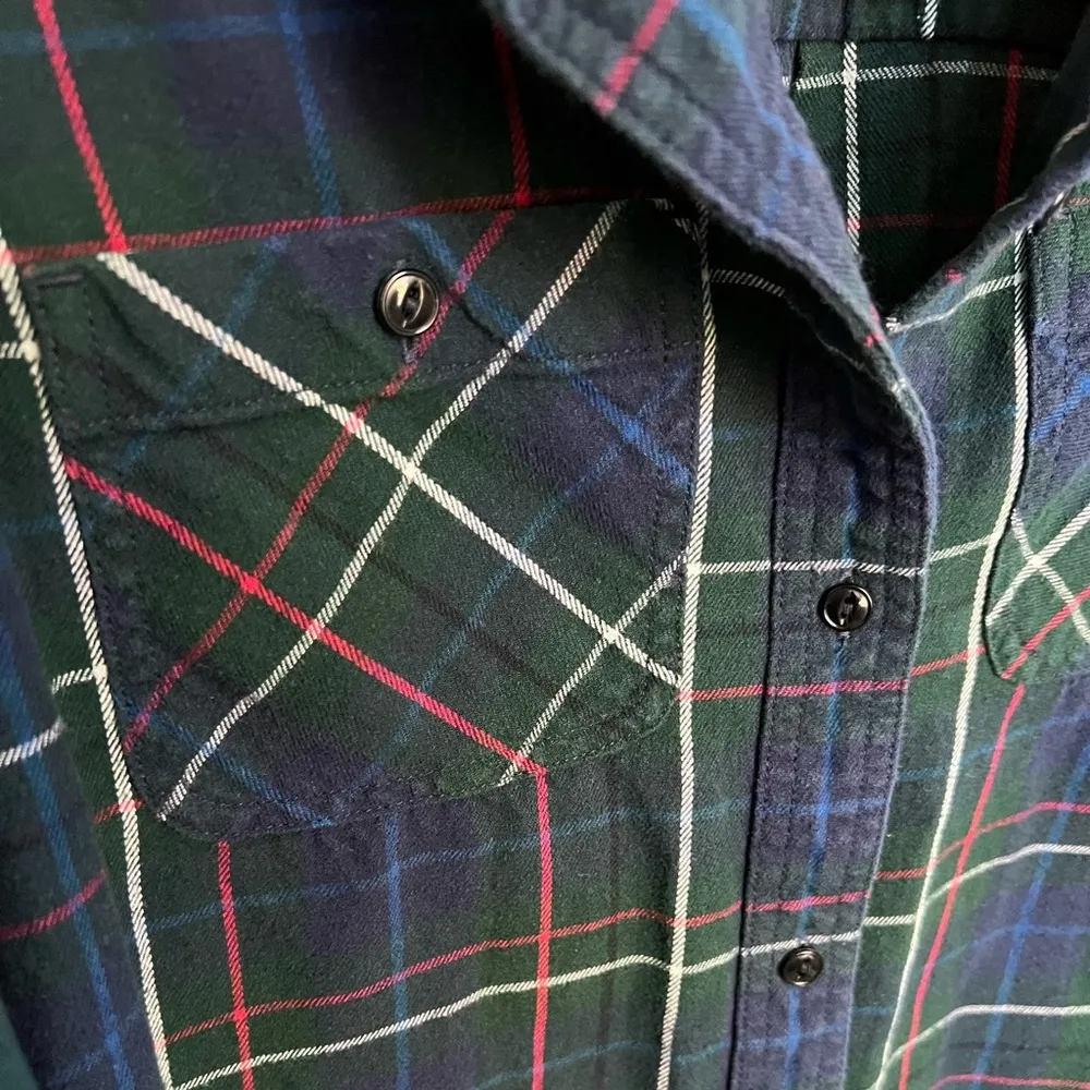 Madewell Ex-Boyfriend Plaid Flannel Button Down Shirt | Ontario Plaid | XS - Image 4