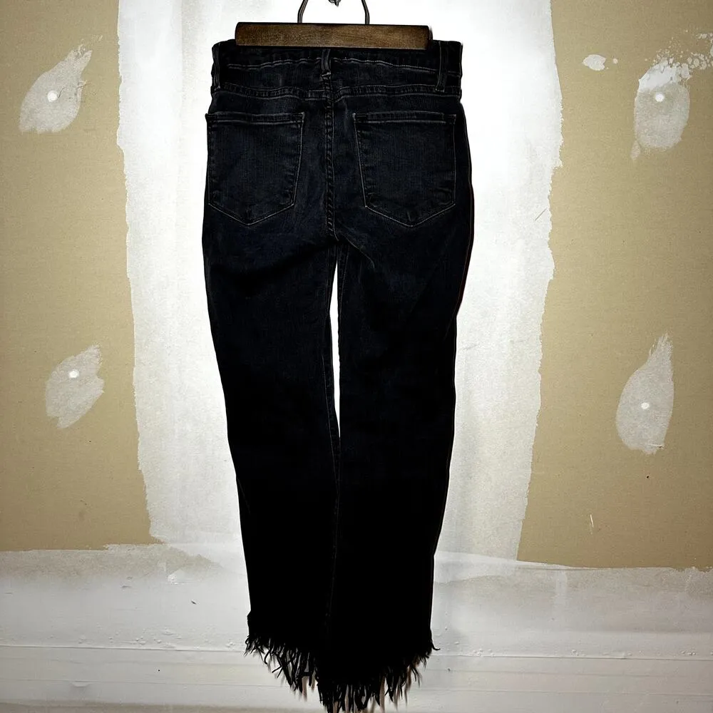 Frame Le Crop Mini Boot Jeans Mid Rise Crop Released Hem Romeo Black 26x26 - Image 5