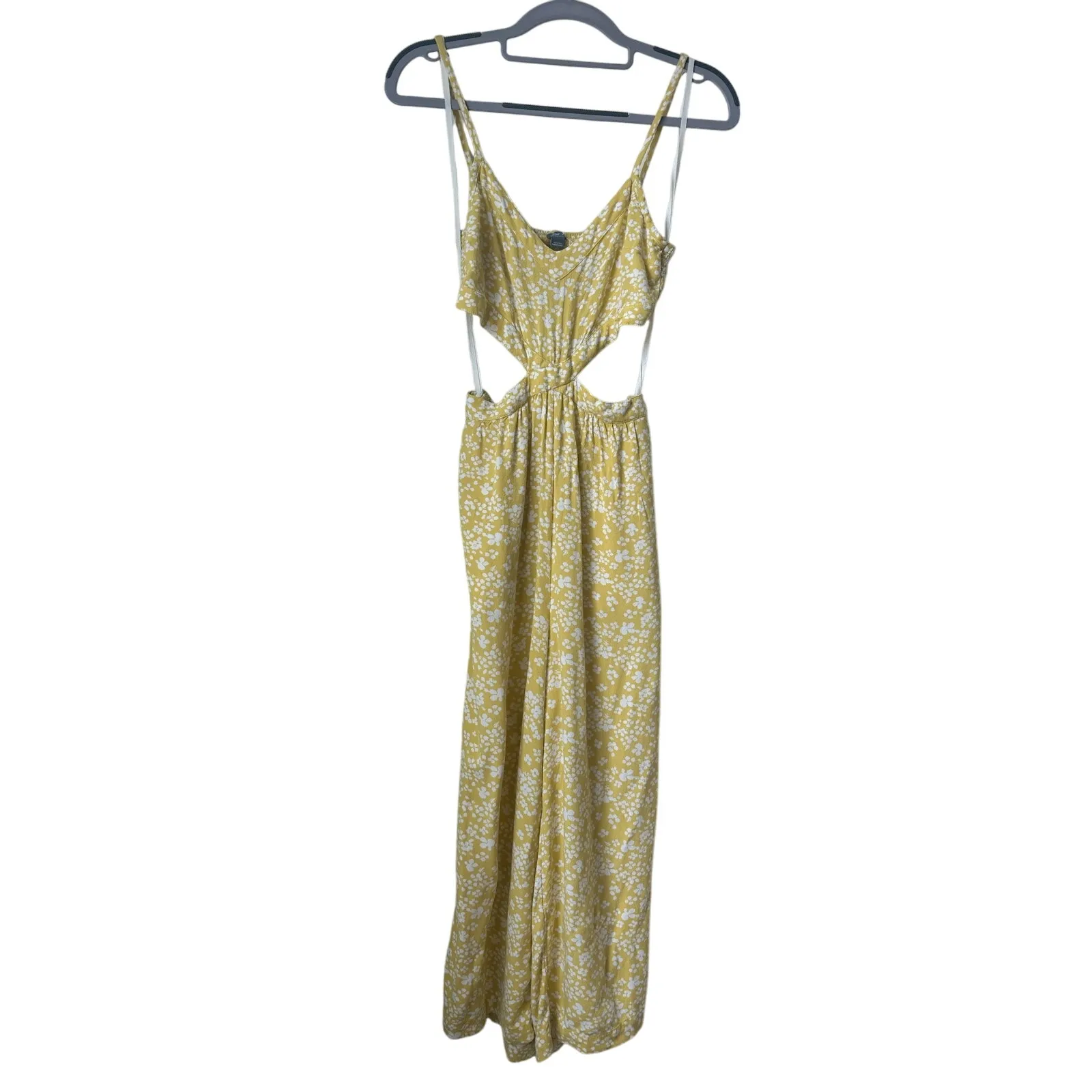 Aerie Yellow Floral Cut Out Jumpsuit - Small - Image 2