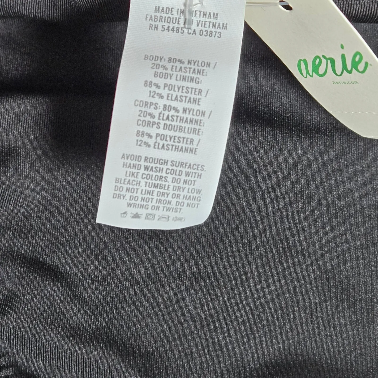 Aerie Black Cheeky Bikini Bottoms High Waisted Swimwear Size XS - Image 7