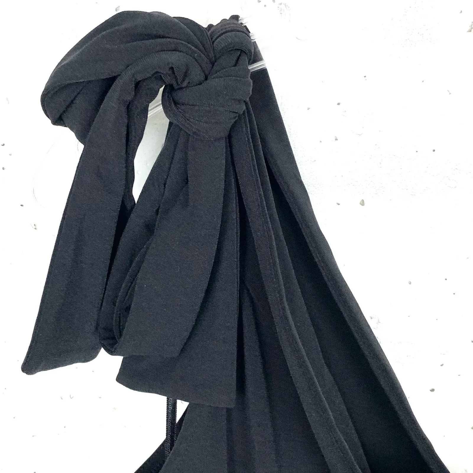 Ann Taylor Womens Tie Shoulder Midi Dress Black Stretch Polyester Sheath XS - Image 6