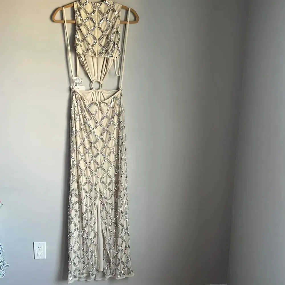 NEW Mac Duggal EMBELLISHED HIGH NECK CUT OUT GOWN - Image 3