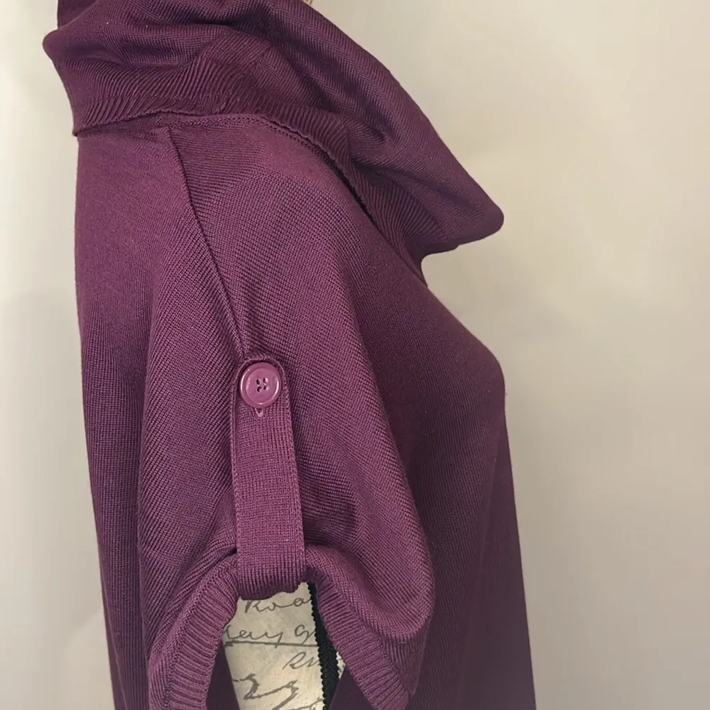 NWT Cecil Germany fine knit cowl neck sweater eggplant purple M - Image 2