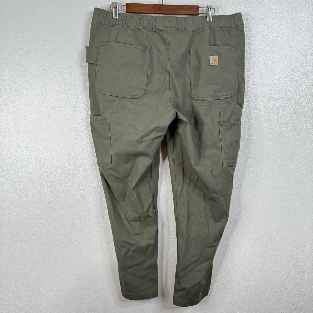 Carhartt Women’s Force Relaxed Fit Ripstop Work Pants Dusty Olive Size Large - Image 2