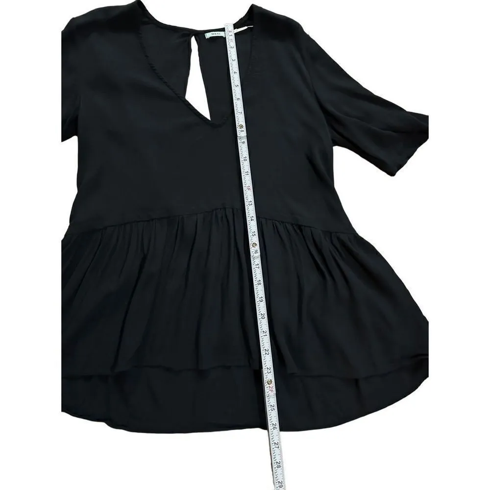 Urban Outfitters Kimchi Blue Black Babydoll Top sz small open v-back - Image 7