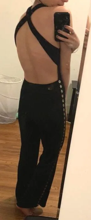 Black Jumpsuit With Side Detail Size M - Image 5