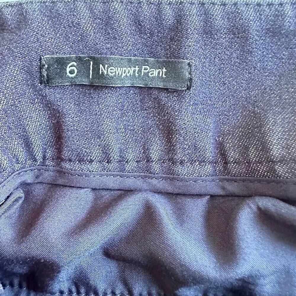 Talbots Newport Pants Size 6 Faux Denim Navy Blue Trouser Straight Ankle Stretch - Image 5