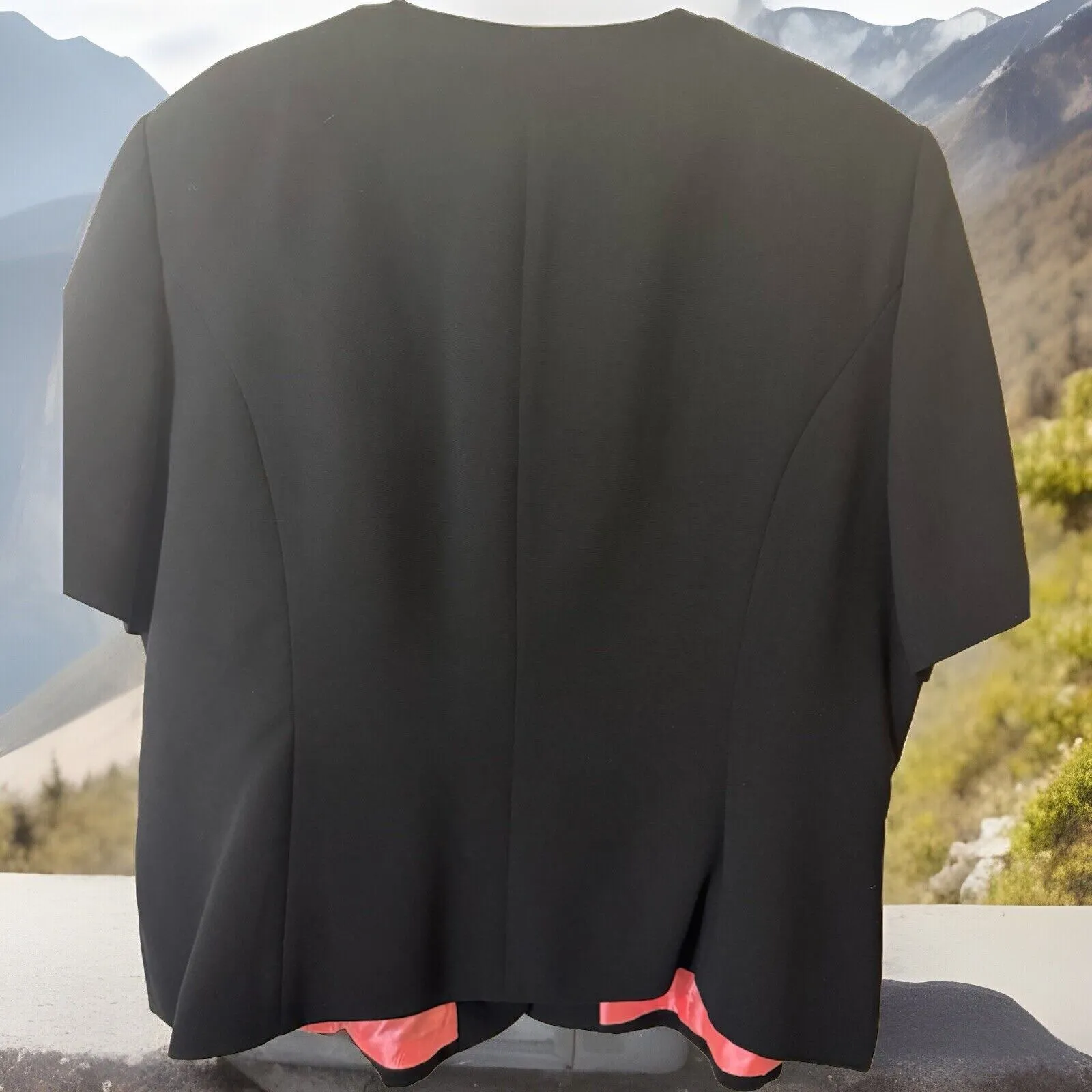 VTG 70s Women’s Studio 1 Lined Suit Black Soutache Embroidered Floral Blazer 24W - Image 3