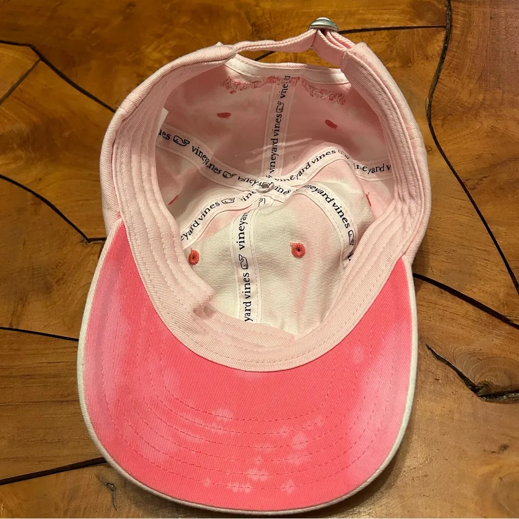 Vineyard Vines Tie Dye Dad Hat Whale Logo Spellout Pink Acidwash Adult - Image 7