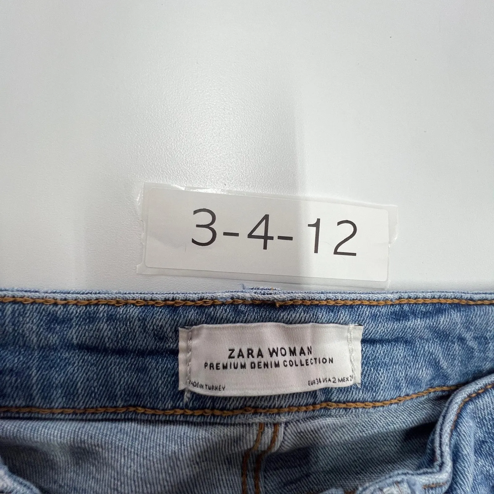 Zara Woman Jeans Womens 2 Blue Distressed‎ Frayed Hem Premium Denim High Rise - Image 5