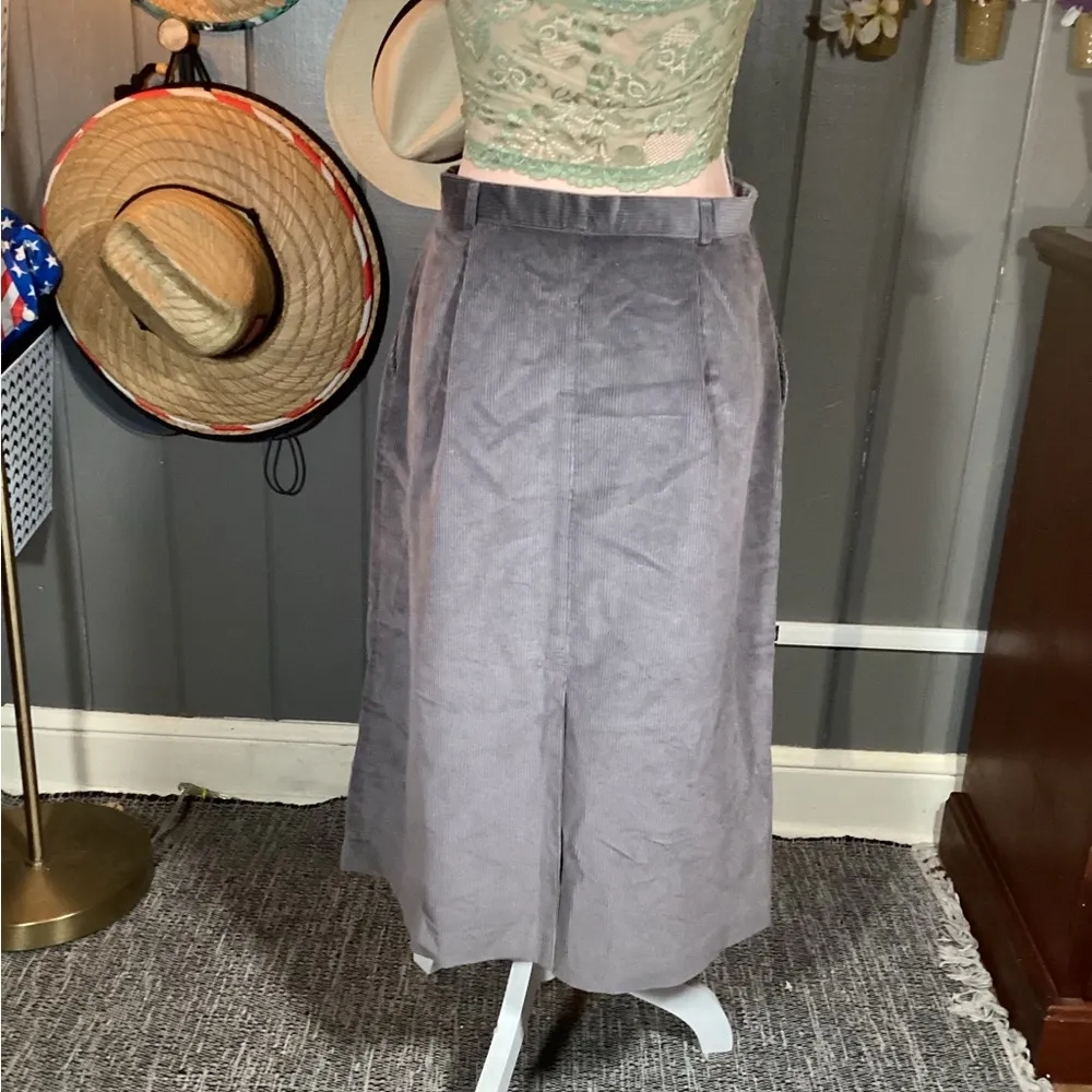 Vintage Gray Corduroy Midi A - Image 5