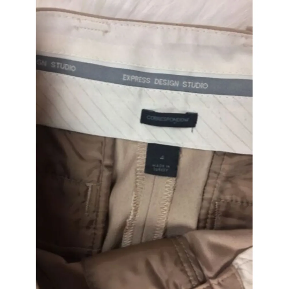 EXPRESS  Sz 4 Pants Tan Brown Correspondent Trousers Slacks Thin - Image 5