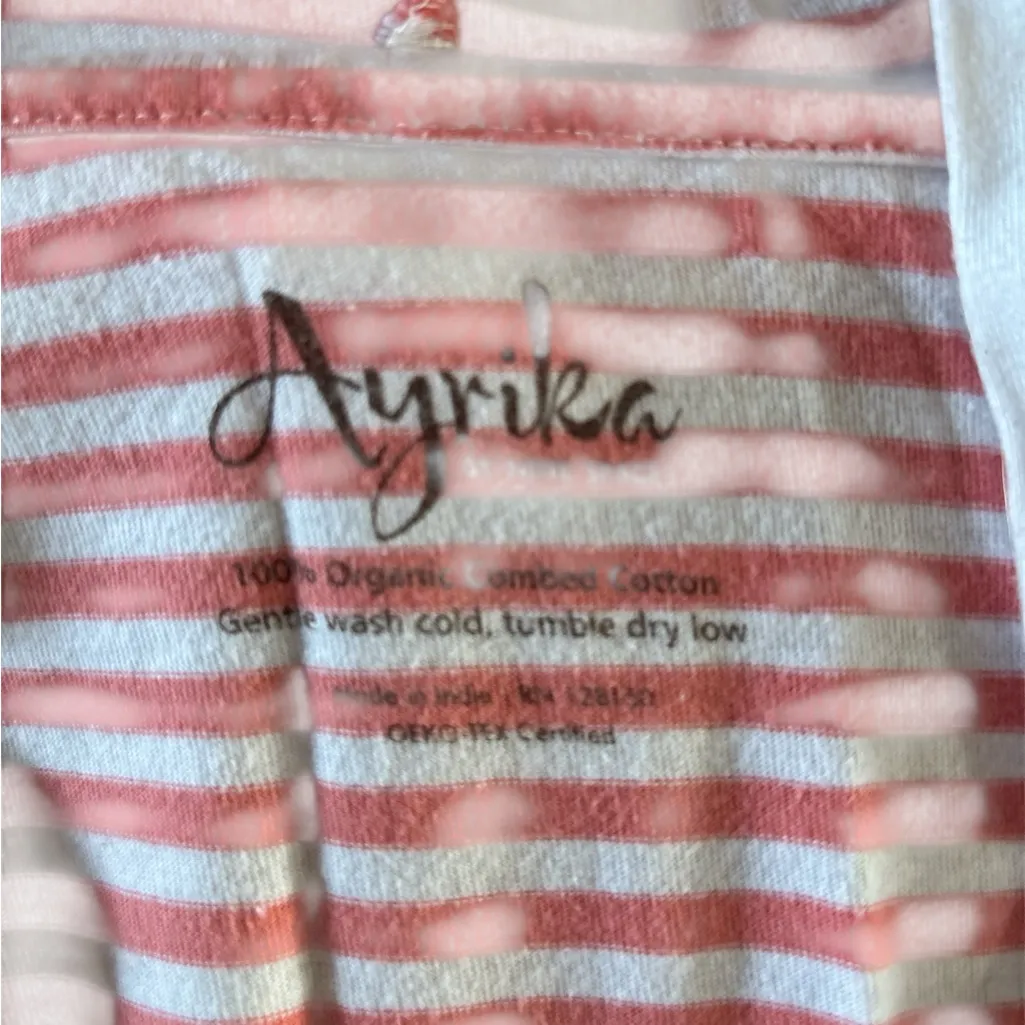 Women's Hooded Striped Lite Weight Jersey Robe Pink - Image 4