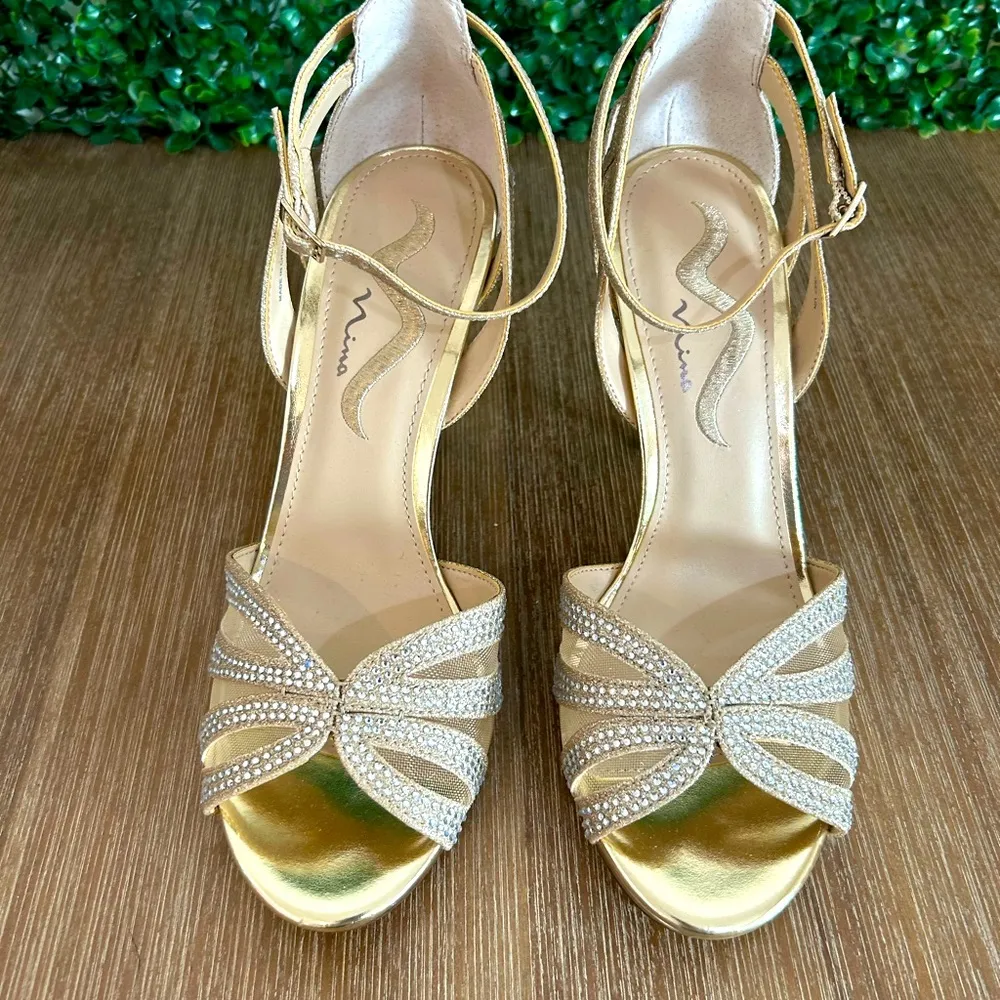 Mina Women’s Size 9 Chic Gold Heels – New with Minor Scuffs from Try-On Formal - Image 8