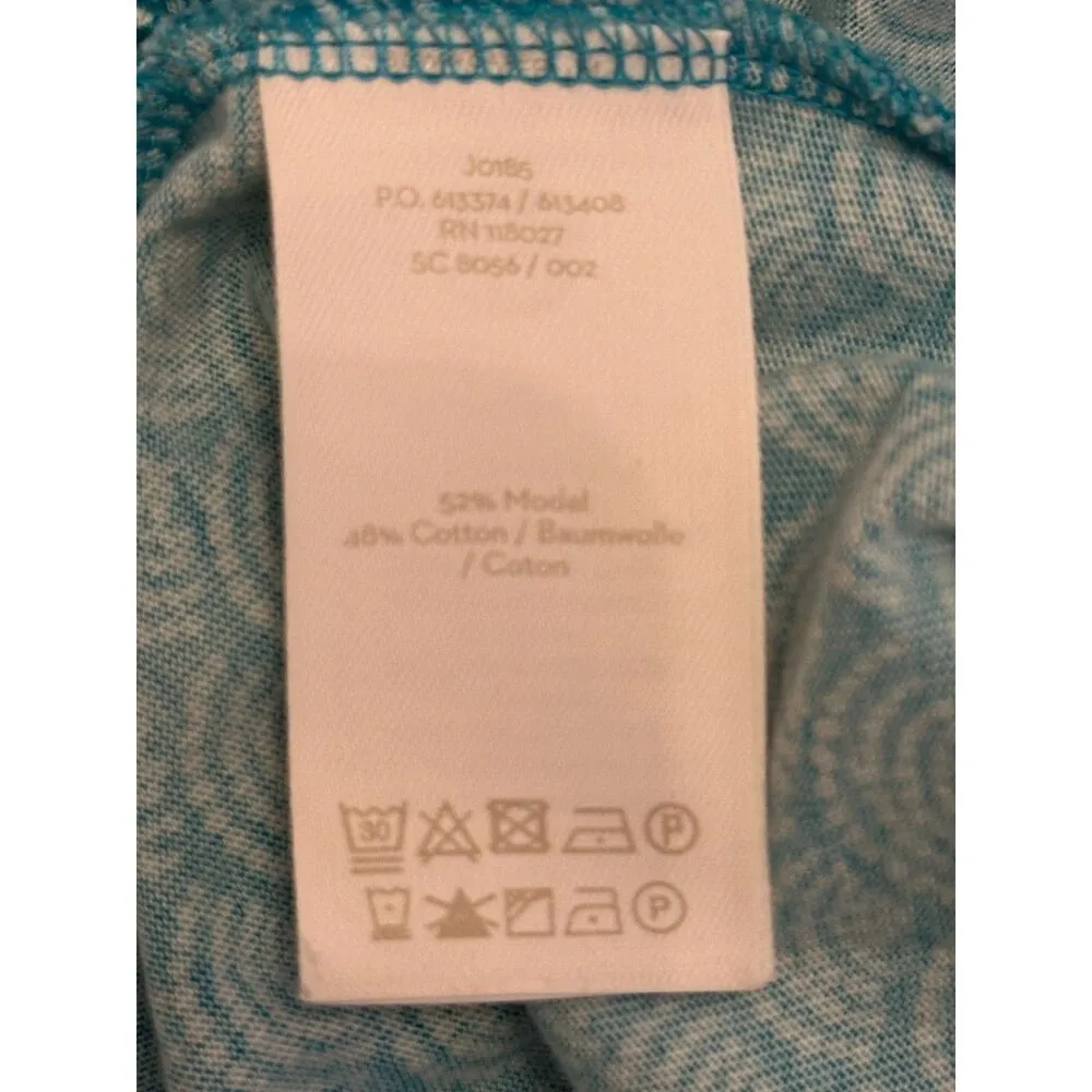 Boden Melinda Jersey Turquroise and White Sleeveless V - Image 6