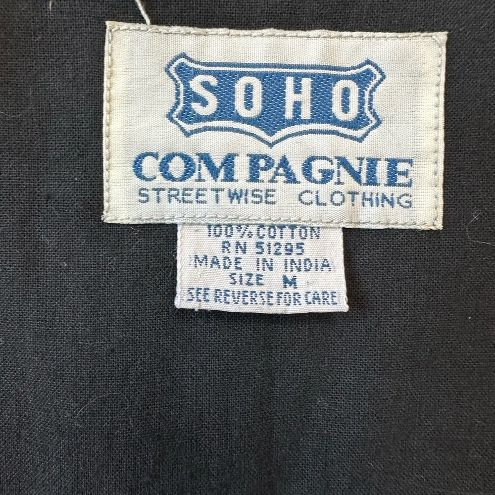 Like New Vintage Black and Gold Embroidered Vest Made in India 100% cotton Size M - Image 3