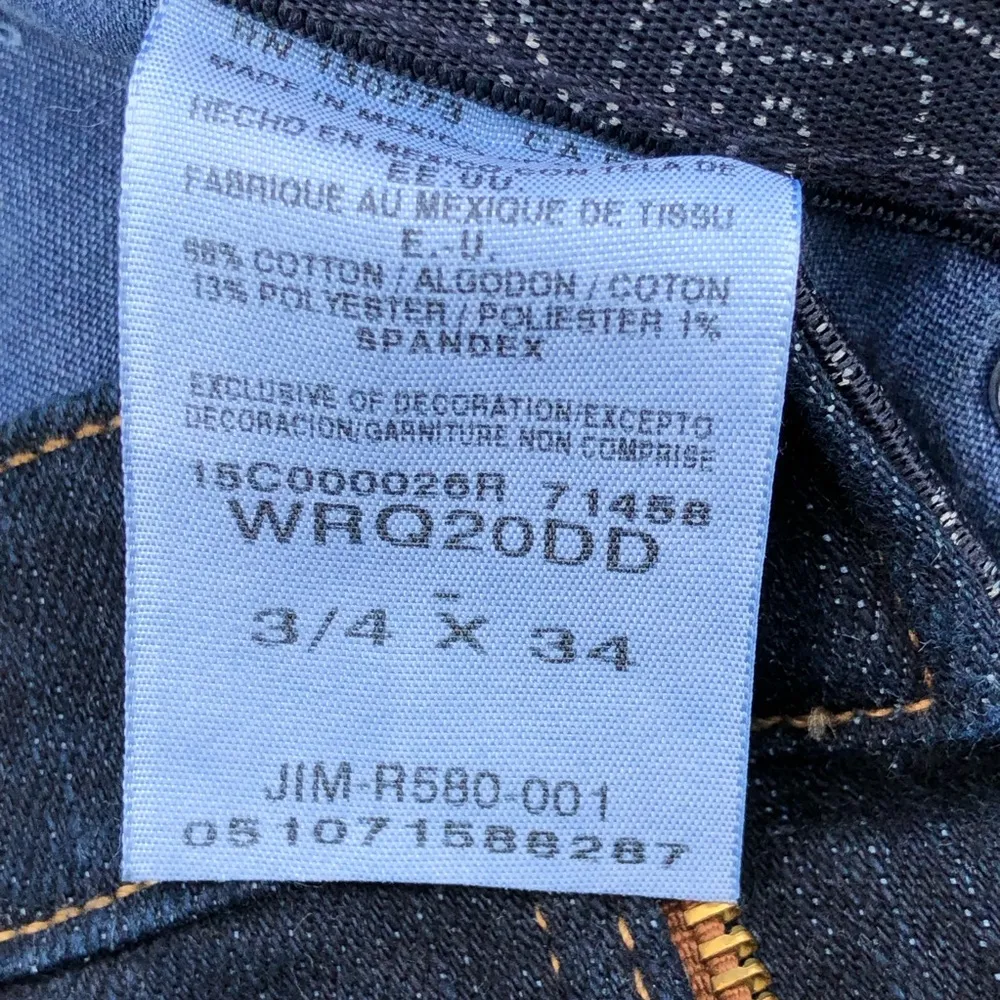 Q Baby Jeans Bootcut Dark Blue Stretch Denim Women's 3/4 x 34 - Image 6