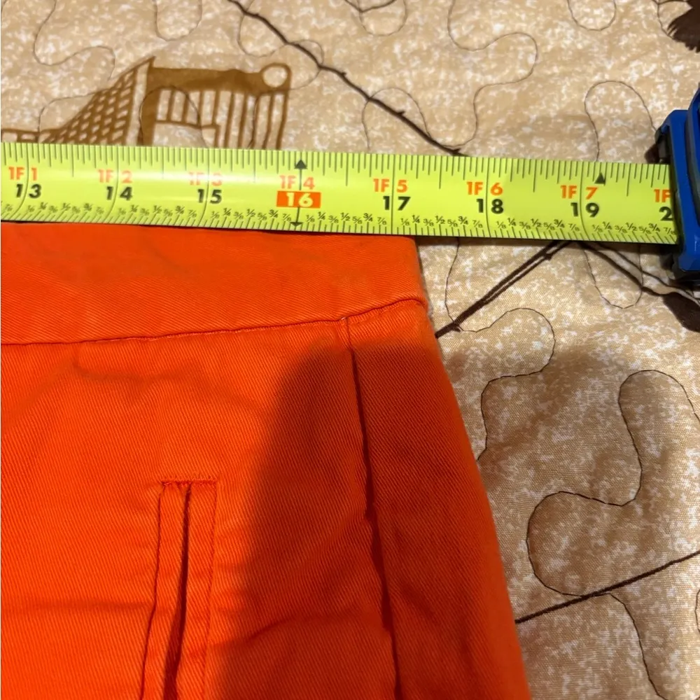 Stylus women’s Orange Flat front mid rise Shorts Size 10 - Image 9