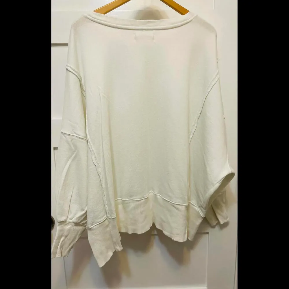 We The Free Women's Camden Off White Pullover Sweater - Size Medium - Image 3