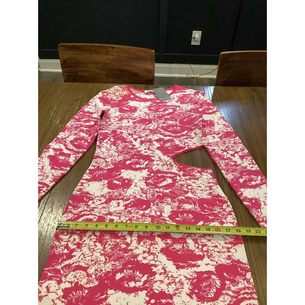 AMUR COOPER CUTOUT JACQUARD midi DRESS MELON pink white TWO TONE
SKETCH FLORAL L Size L - Image 8