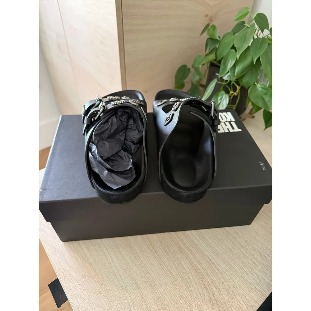 $365 New The Kooples Black Leather Studded Sandals - Fr 39 / US 8 - Image 7