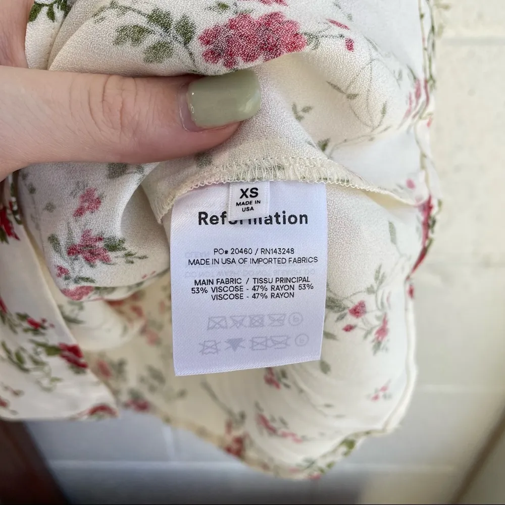 NEW Reformation Hudsen Dress Annaliese Sleeve Puff Smocked - Image 7