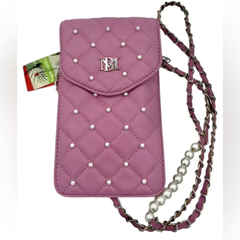 BADGLEY MISCHKA QUILTED VEGAN LEATHER STUDDED PHONE CROSSBODY - Image 3