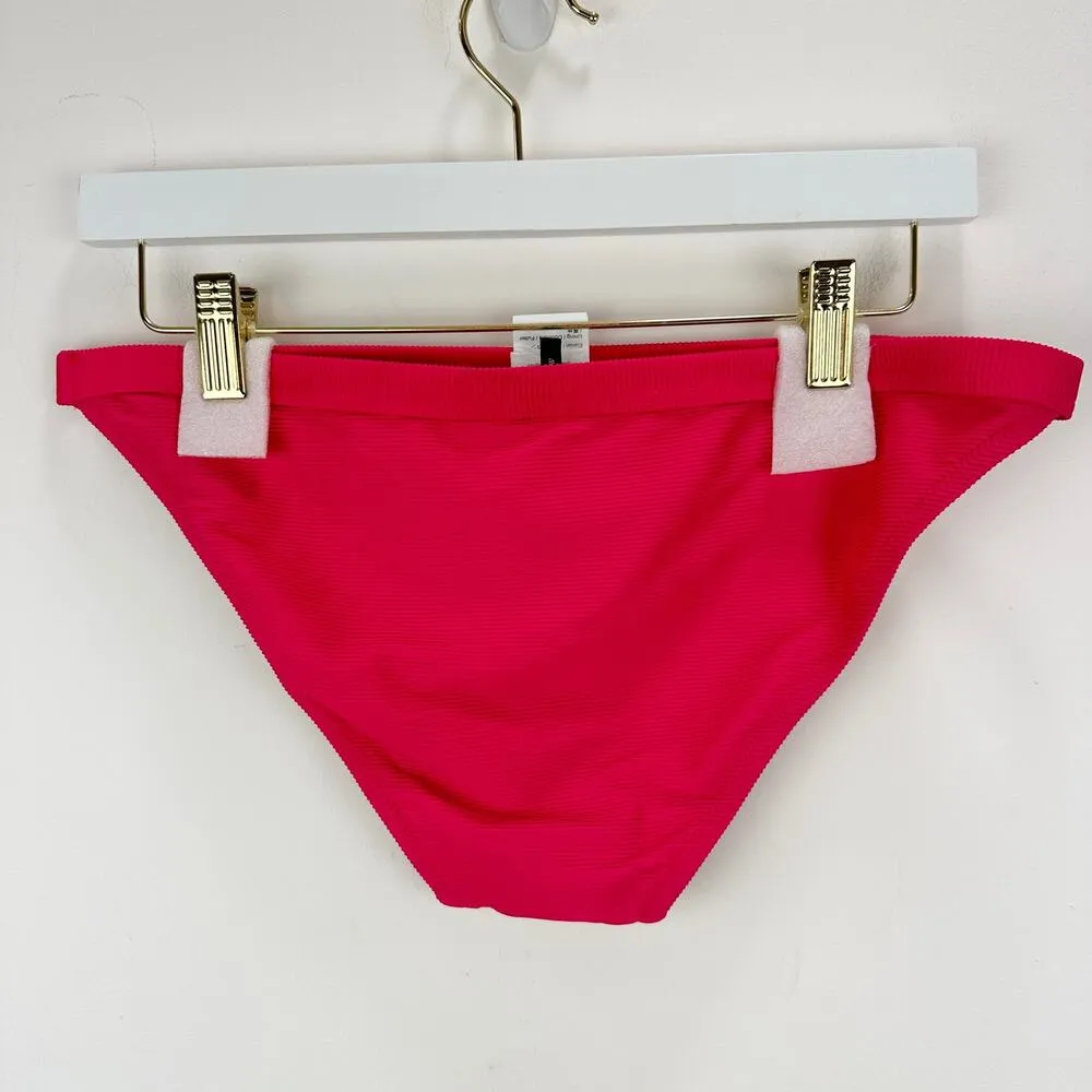 J.Crew Ribbed Trim Hipster Full Coverage Bikini Bottom Pink Beach Resort M NWT - Image 6