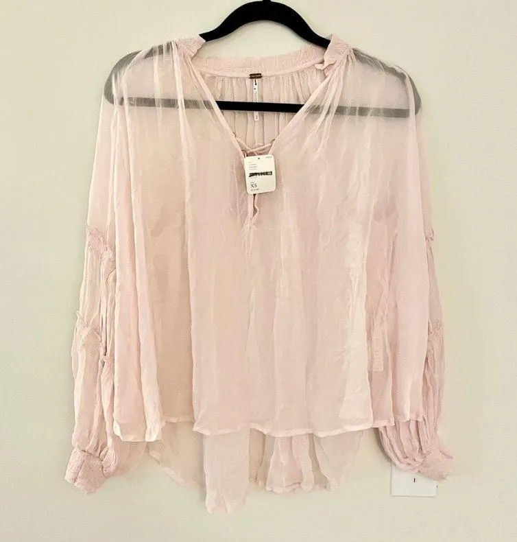 lace up sheer blouse - Image 2