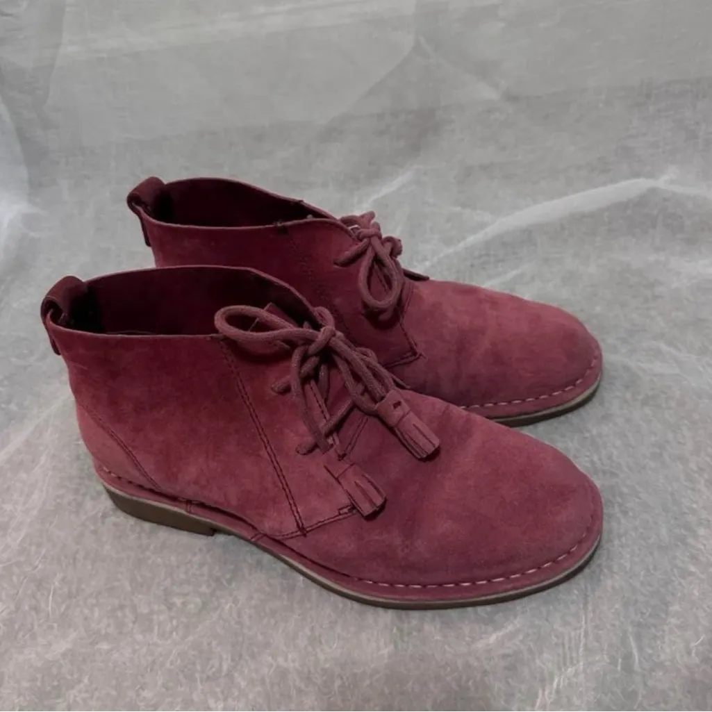 Hush Puppies  GENUINE LEATHER RUST RED BOOTIES LACED SZ 7 WOMENS - Image 3