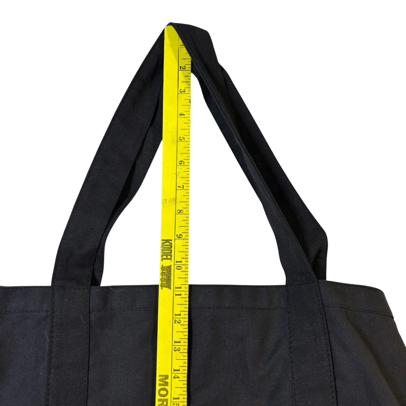 Black Canvas Tote Bag Red Floral Print Large Reusable Shopping Handbag‎ - Image 9