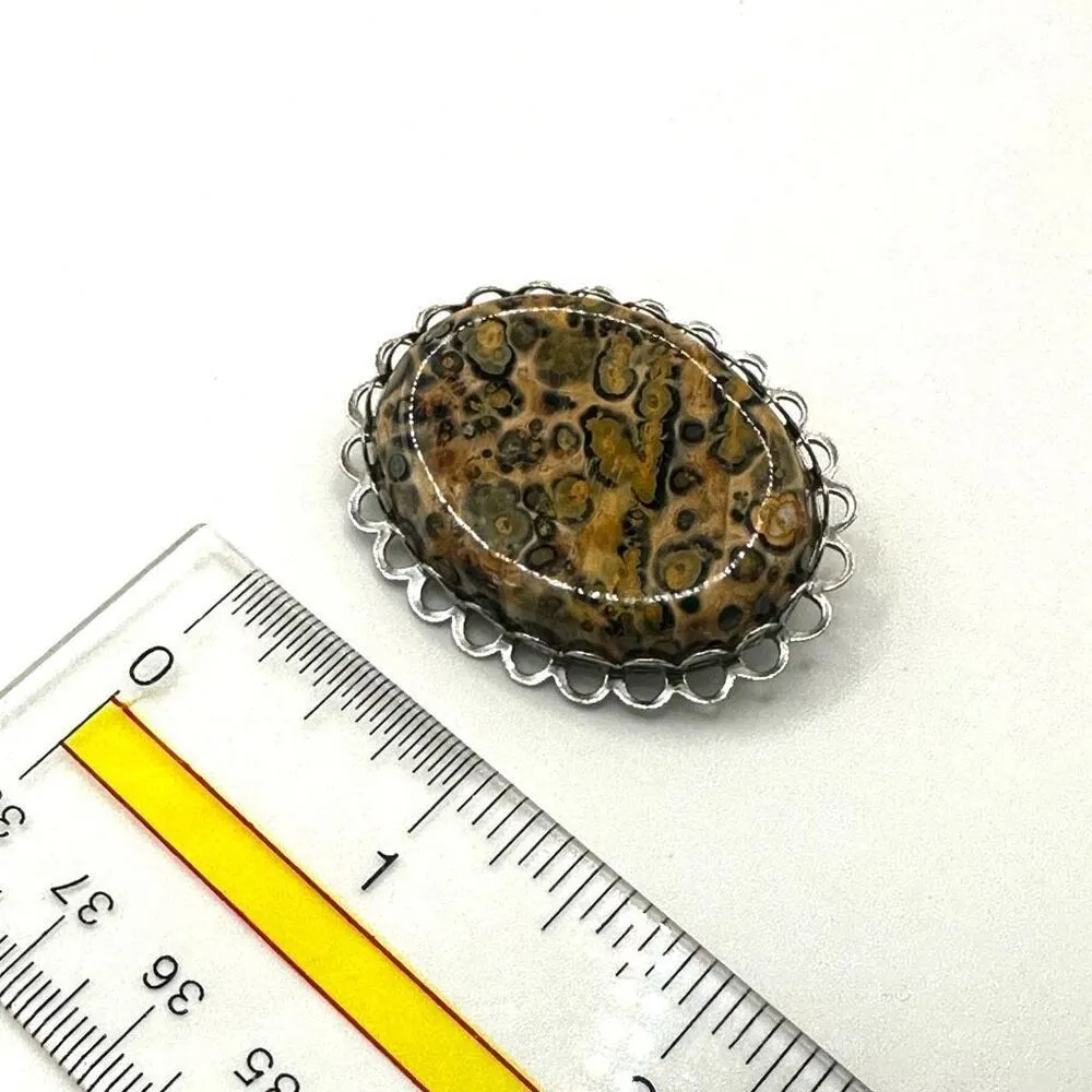 leopard skin jasper estate brooch - Image 4
