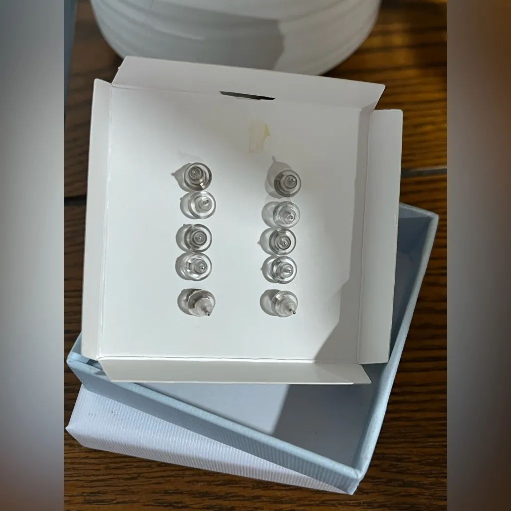 Gold Cake Shop Sterling Silver Earrings Set of 5 - Image 3