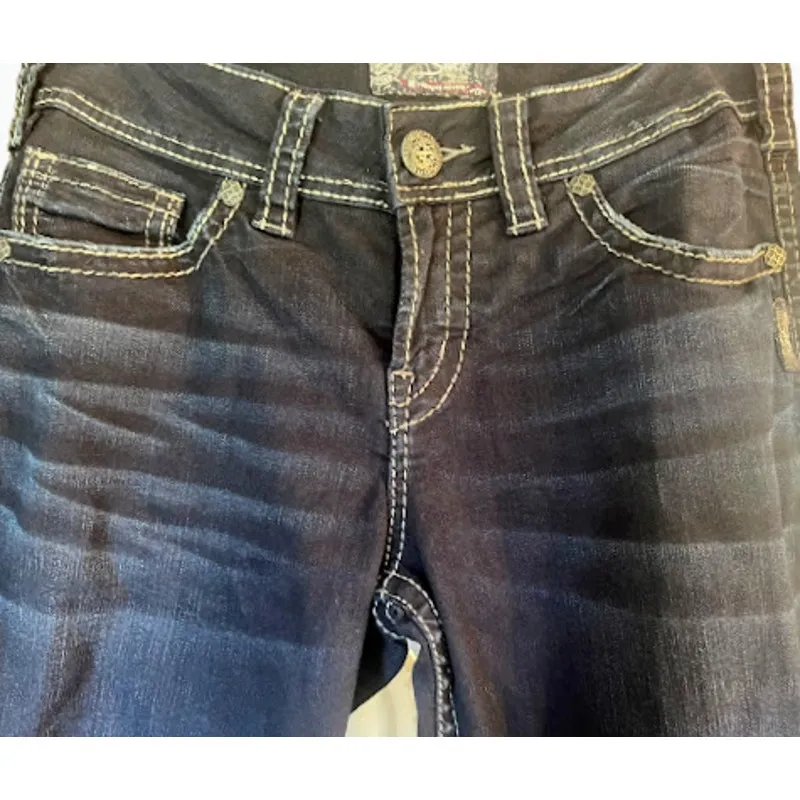 Silver Suki Dark Wash Midrise Slim Bootcut Women's Jeans W28/L33 - Image 6