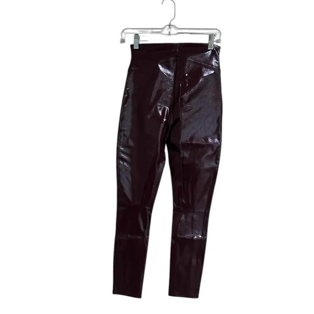 NWT SPANX Faux Patent Leather Leggings Ruby - Image 7