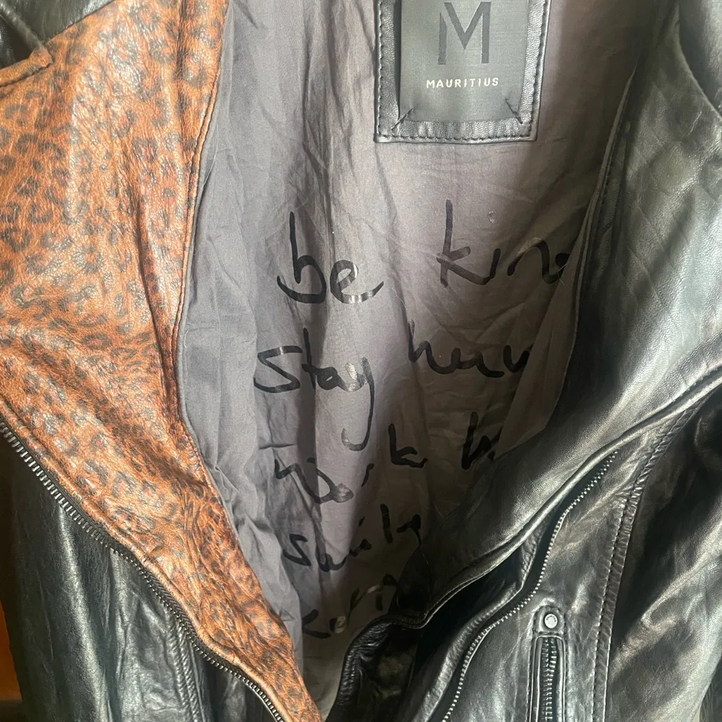 MAURITIUS Lany Leather Moto Jacket Black Size M - Image 8